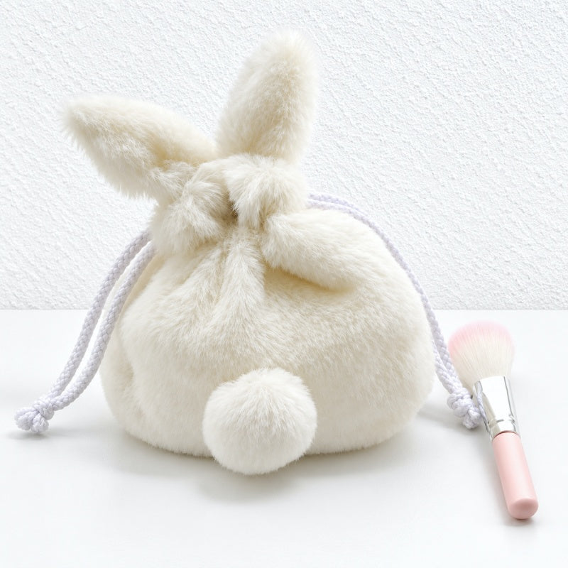 CouldNook Rabbit Drawstring Pouch - Long Ears and Pompom Tail