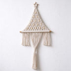 CouldNook Macrame Tree Wall Hanging - Beaded Triangle and Long Center Tassel