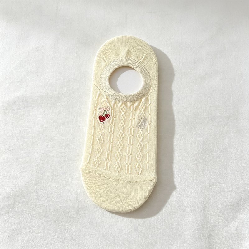 CouldNook Button Detail Mesh Socks - Light Footwear Accent