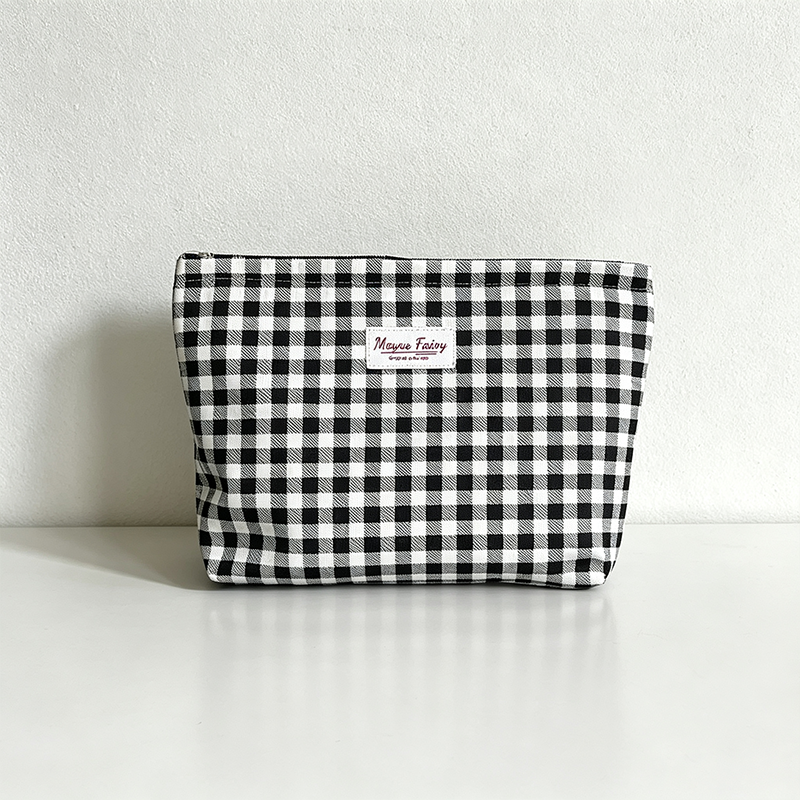 CouldNook Checked Cosmetic Bag - Vanity Storage Accent