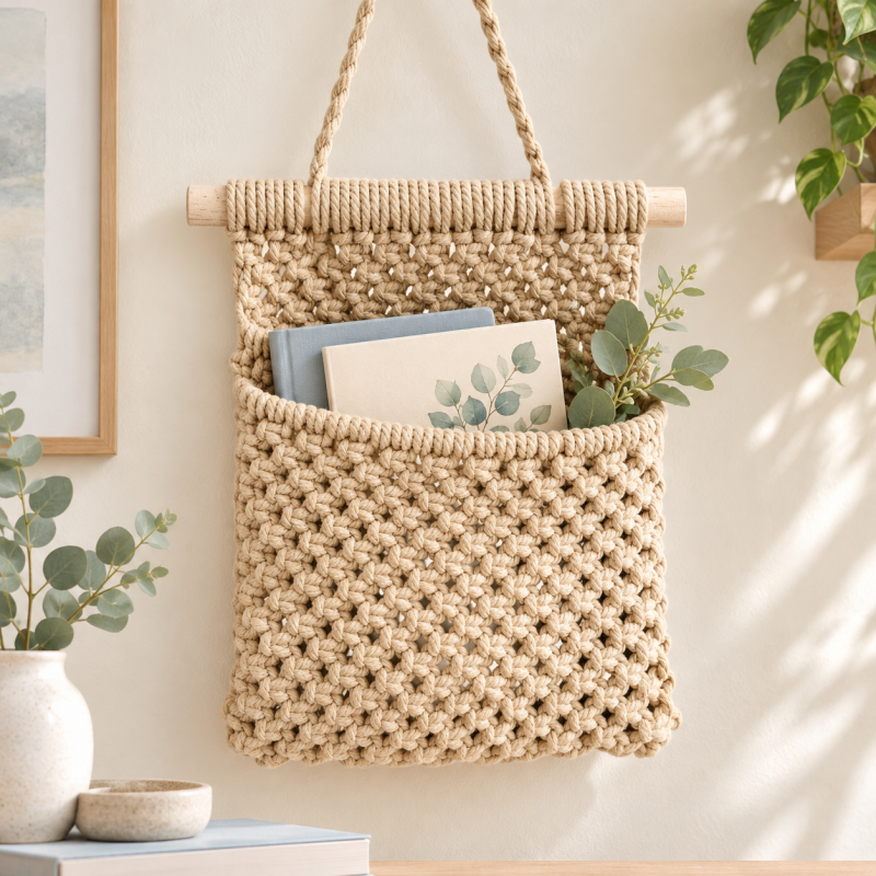 CouldNook Woven Hanging Storage Pocket - Knotted Mesh