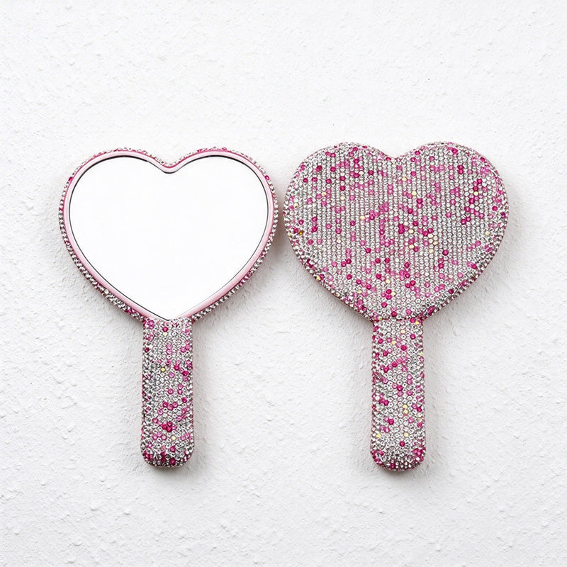 Hand Mirror in Rhinestone and Plain White Designs