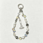 CloudNook Saturn Charm Phone Strap‑Crystal Pearl Wrist Lanyard