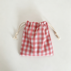 CouldNook Checked Drawstring Organizer Bag - Soft Storage Pouch