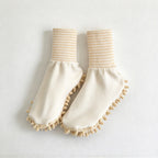 CouldNook Floor Cleaning Socks - Tufted Soles And Striped Ribbed Cuffs
