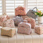 CouldNook Floral Quilted Storage Bag - Twin Handles And Front Pocket