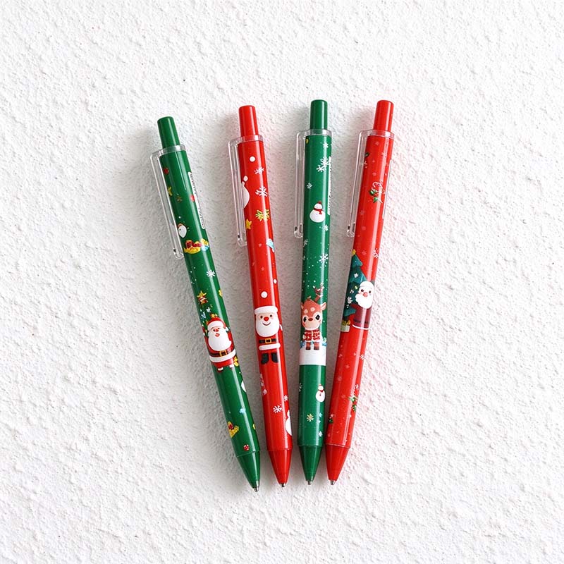 CouldNook Christmas Gel Pen - Printed Holiday Barrel And Push Button