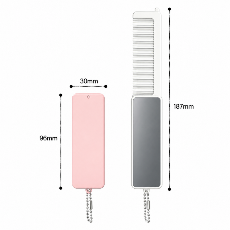 CouldNook Folding Mirror Comb - Slim Pocket Design