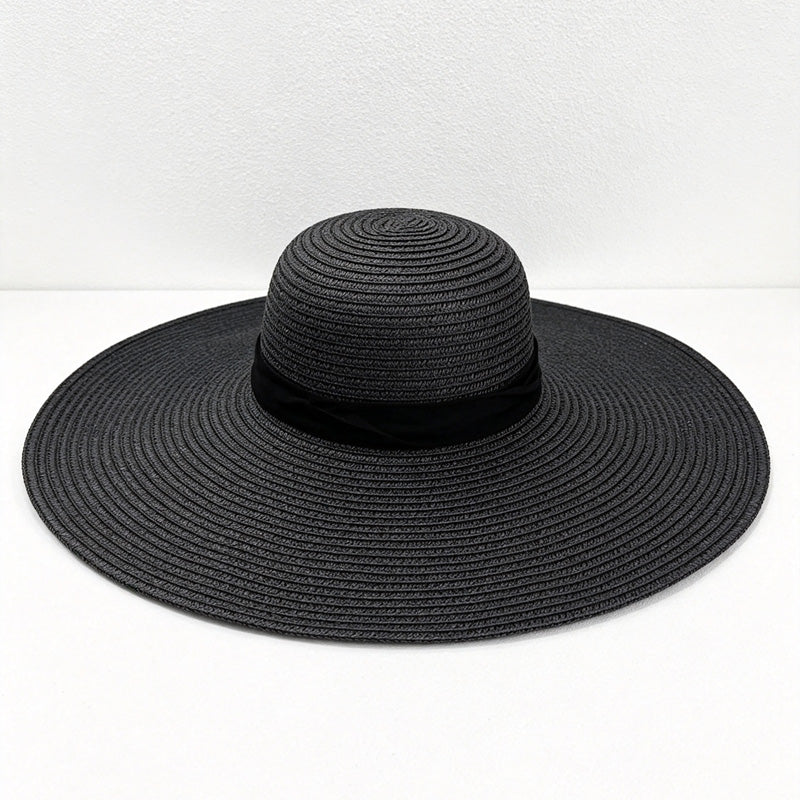 CouldNook Oversized Woven Look Sun Hat - Wide Brim Accent