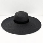CouldNook Oversized Woven Look Sun Hat - Wide Brim Accent
