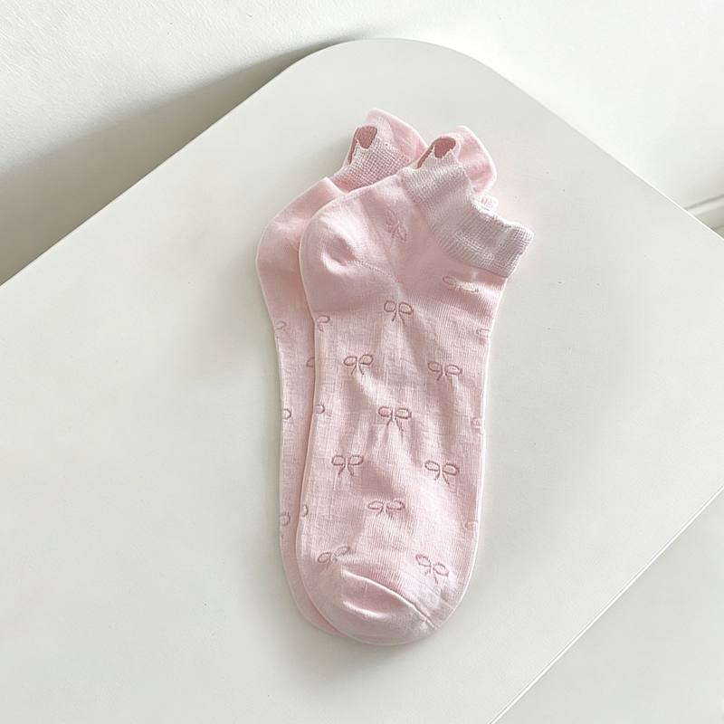 CouldNook Soft Bow Accent Ankle Socks - Everyday Footwear Accent