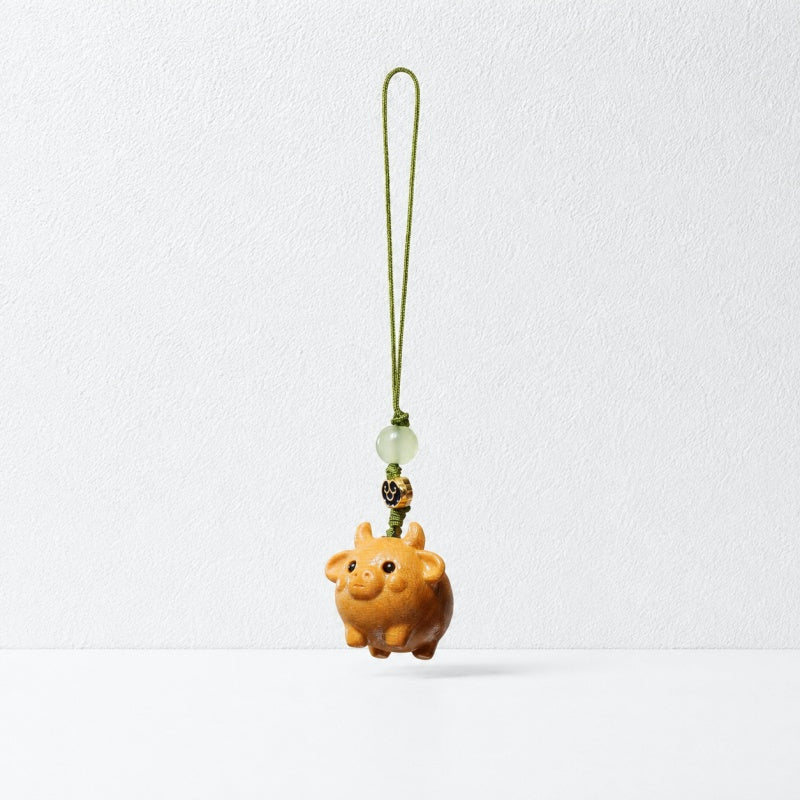 CouldNook Wood-Look Zodiac Phone Charm - Loop Cord Attachment