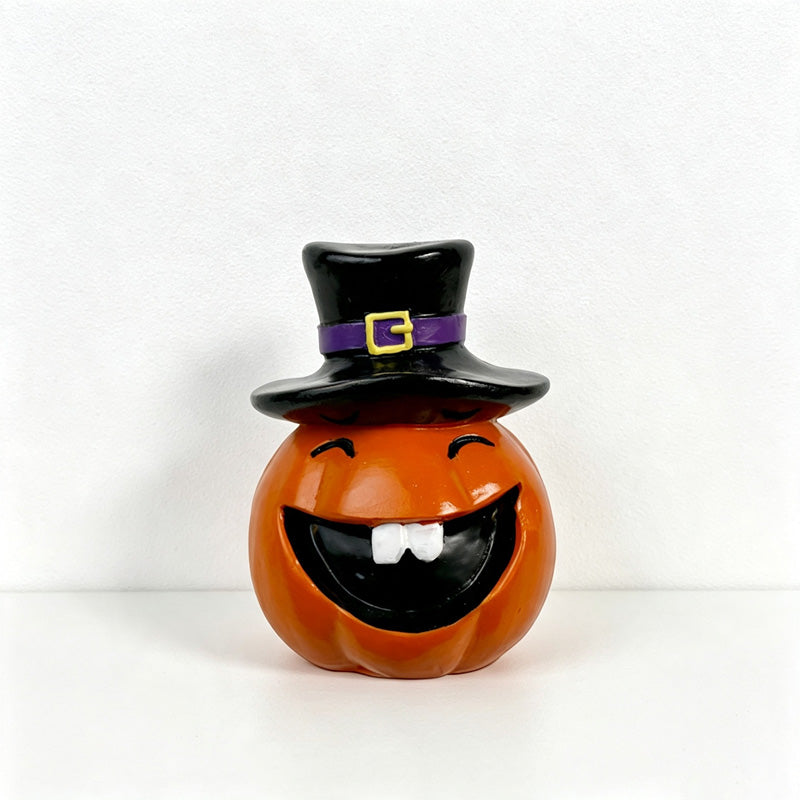 CouldNook Halloween Pumpkin Figurine‑Cute Resin Desktop Ornament for Home Party Decor