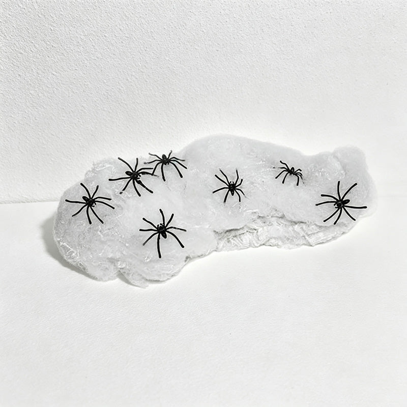 CloudNook 300g White Spider Web – Halloween Decoration with 100 Spiders