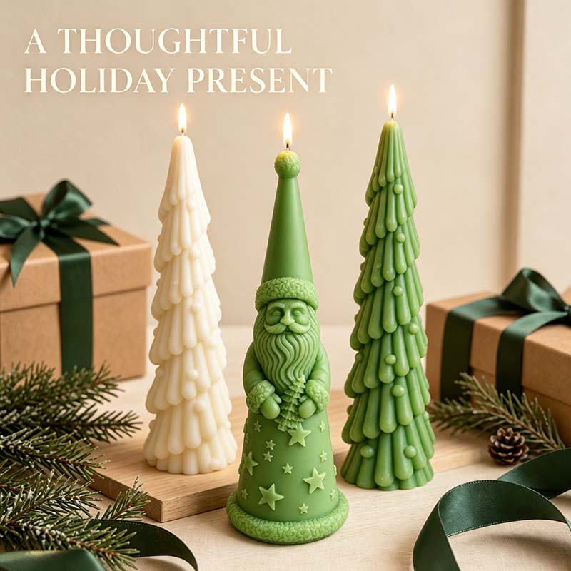 CouldNook Christmas Tree and Santa Candle - Holiday Designs