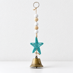 CouldNook Sea-Life Bell Hanging - Beaded Strands And Coastal Motif Choices