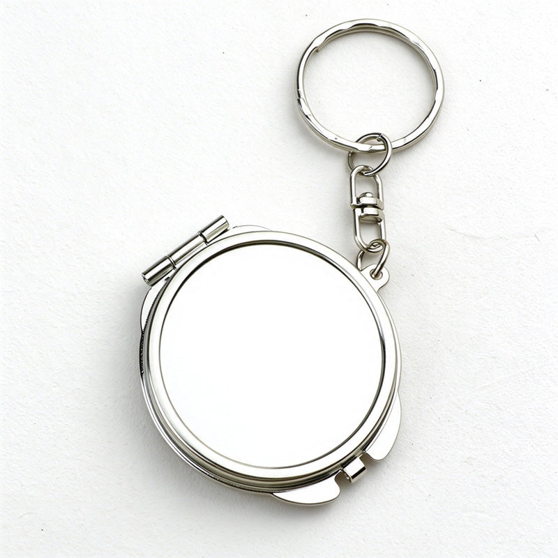 Folding Mirror Keychain in Classic Shapes and Decorative Finishes