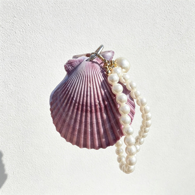 CouldNook Shell Notebook - Ridged Scallop Covers and Decorative Beaded Loop