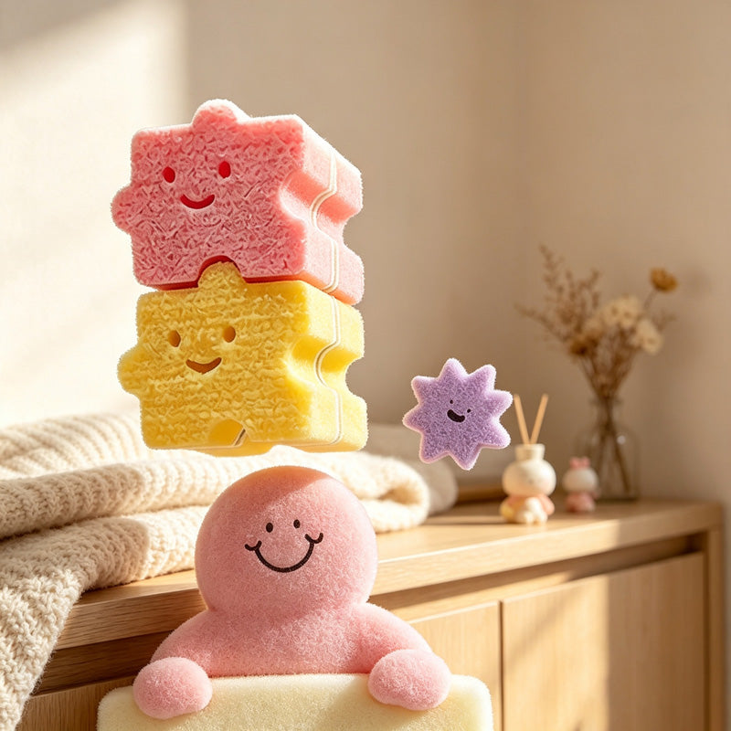 CouldNook  Puzzle‑Shaped Cleaning Sponge‑Bathroom Mirror Wiper