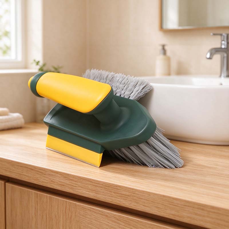 CouldNook Crevice Cleaning Brush - Angled Bristles and Built-In Squeegee