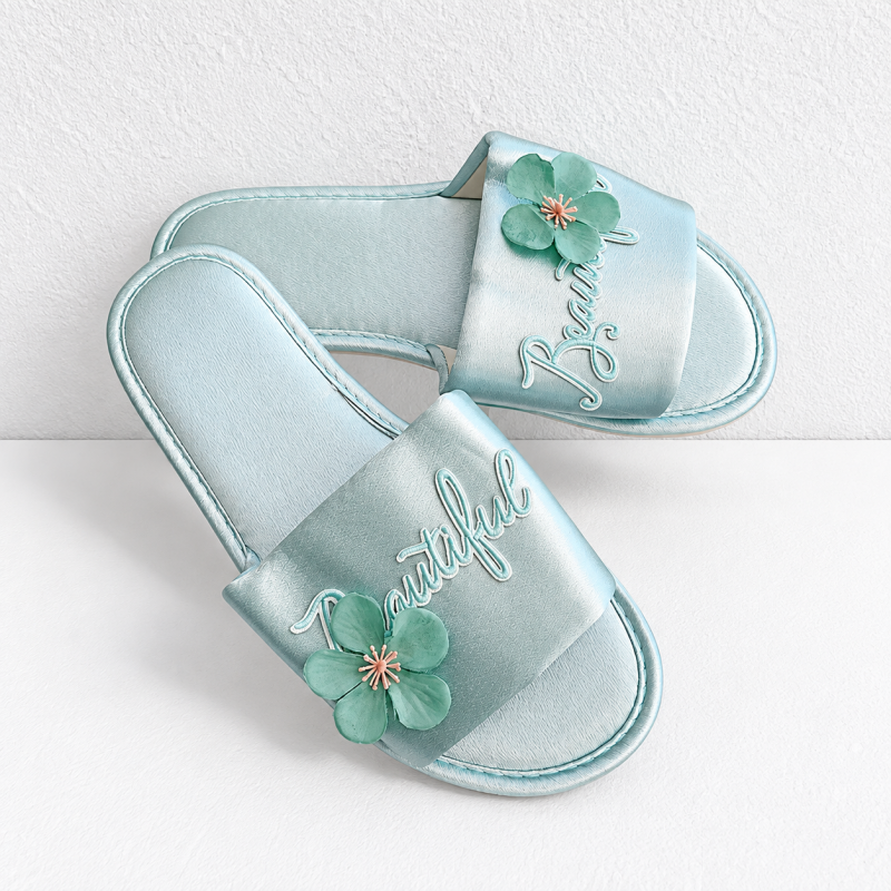 CouldNook Lettered Floral Slippers - Seven Festive Colors Collection