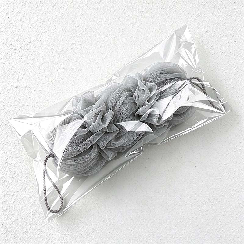 CouldNook Mesh Bath Scrubber - Three Gathered Sections And End Loops