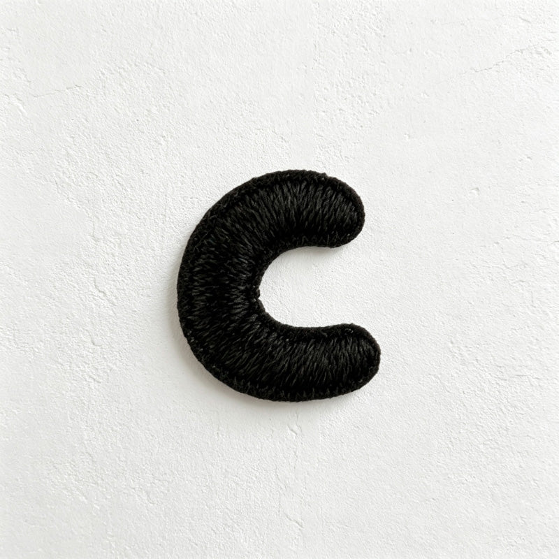 CouldNook Mini Alphabet Applique Patch - Black Embroidered Letter Options
