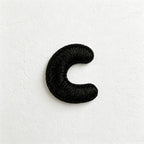 CouldNook Mini Alphabet Applique Patch - Black Embroidered Letter Options