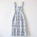 CouldNook Floral Fishtail Apron - Blue Cotton Ruffled Hem