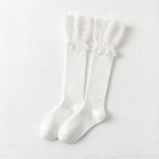 CouldNook Lace Cuff Socks - Wide Floral Trim And Two Lengths