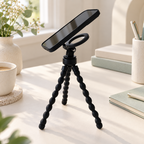 CouldNook Flexible Phone Tripod - Magnetic Ring Mount and Articulated Black Legs