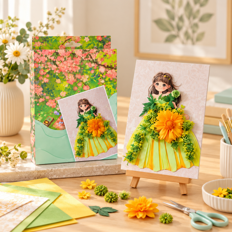 Flower Arrangement Kit - Illustrated Cards and Folding Stands