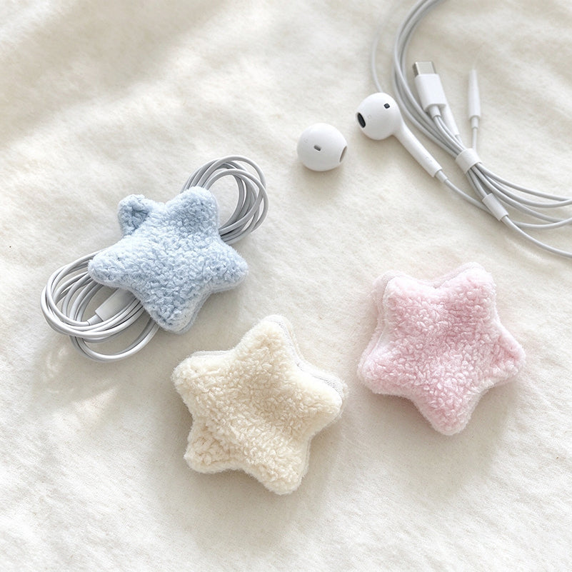 Plush Star Cable Organizer - Rounded Five-Point Wrap
