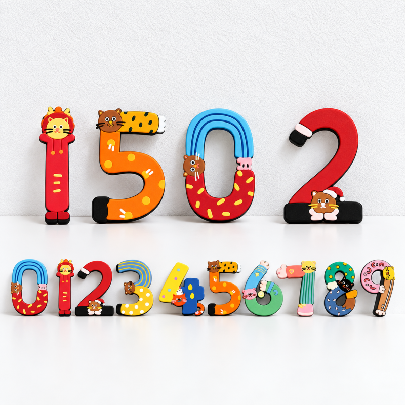CouldNook Animal Design Acrylic Door Number Set - Colorful Printed Digits