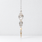 CouldNook Beaded Christmas Ornament - Clear Facets And Tapered Drop Shapes