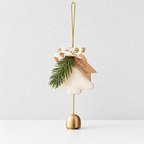 CouldNook Christmas Tree Bell Hanging - Ribbon Bow And Suspended Bell Detail
