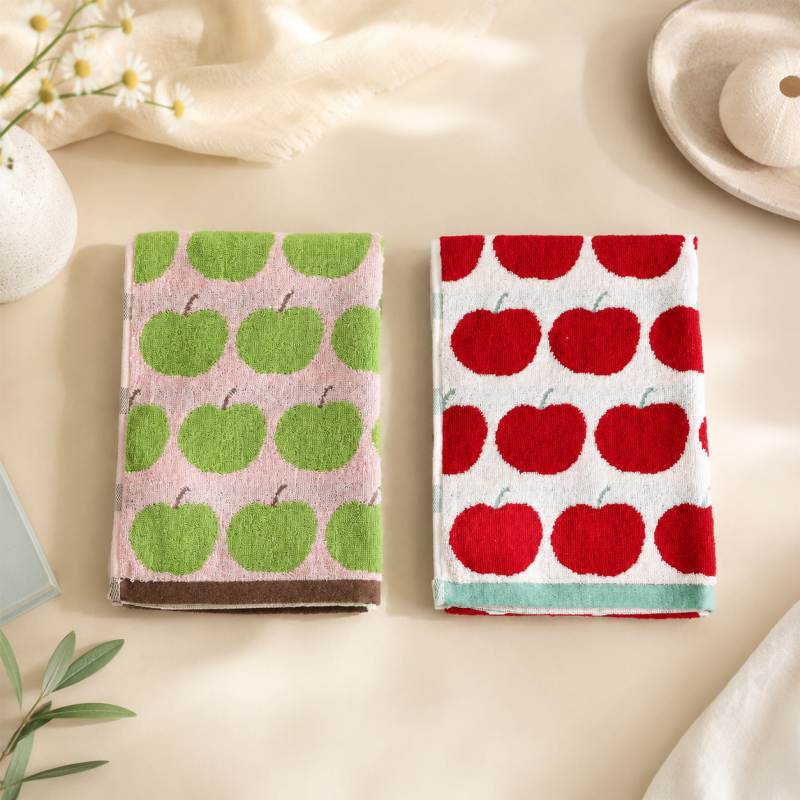 CouldNook Fruit Pattern Cotton Towel - Apple and Pear Size Options