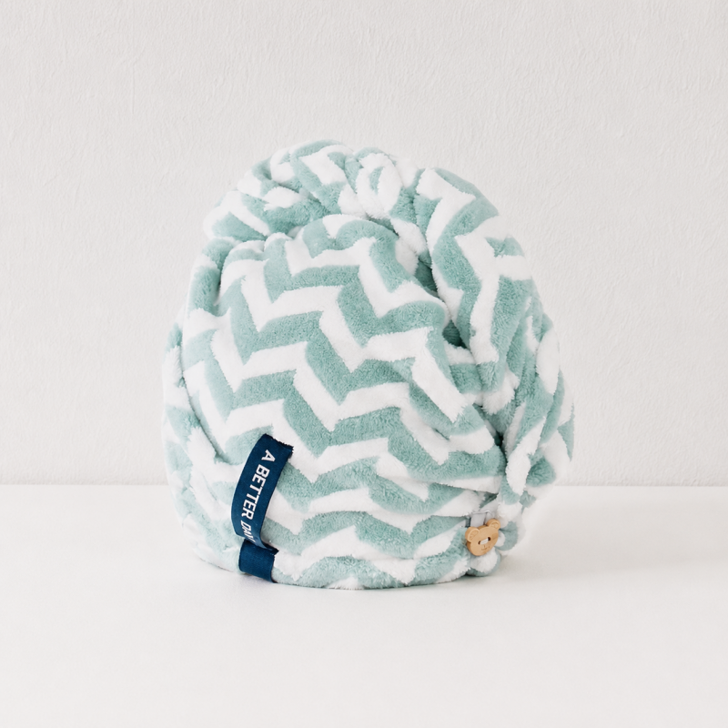 CouldNook Striped Hair Drying Wrap - Button Fastening and Chevron Options