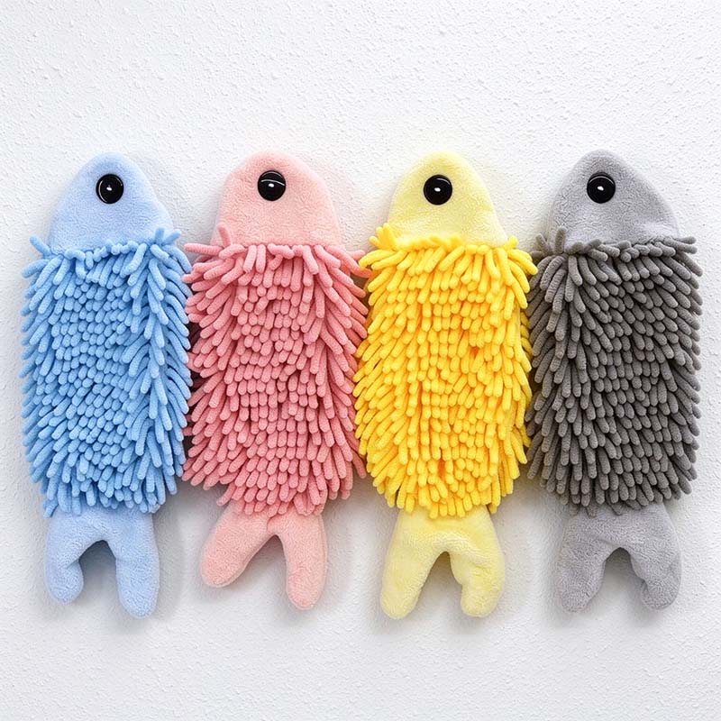CouldNook Fish Hanging Hand Towel - Tufted Body And Split Tail