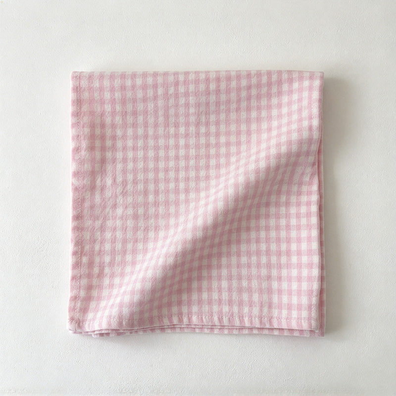 CouldNook Plaid Fabric Table Napkin - Woven-Look Checks And Sewn Label