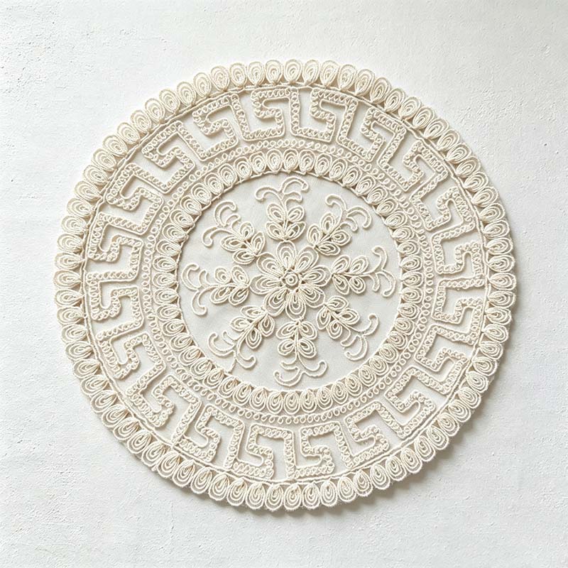 CouldNook Round Embroidered Lace Placemat - Four Openwork Designs