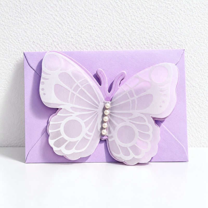 CouldNook Butterfly Pop Up Greeting Card - Layered Pearl Accent