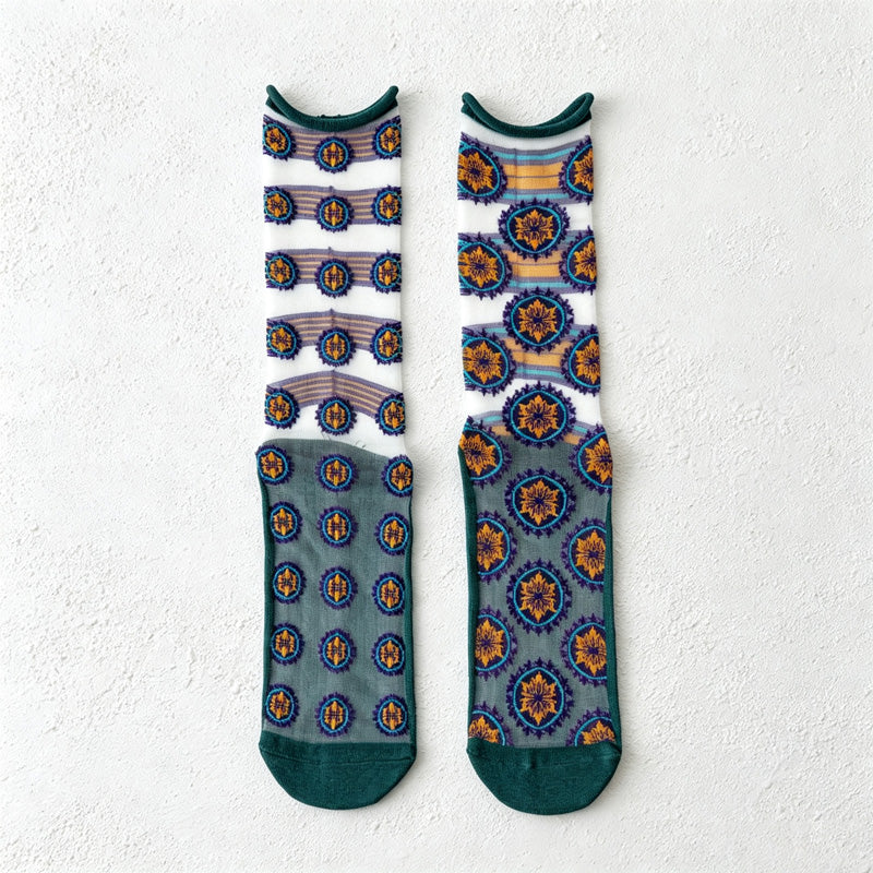CouldNook Graphic Knee-High Socks-Knee High Length