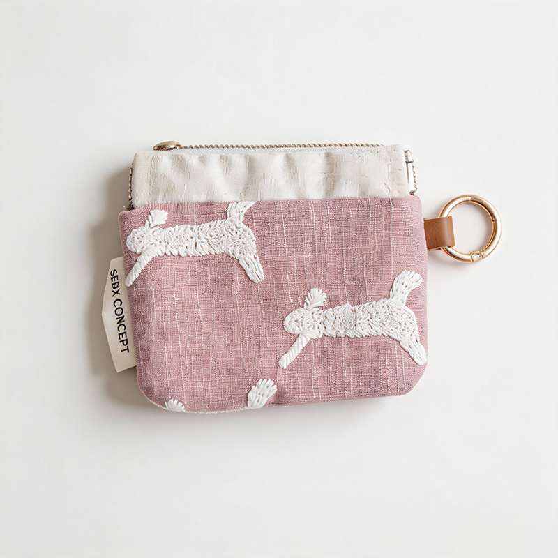 CouldNook Embroidered Wristlet Pouch Organizer Bag - Warm Routine Accent