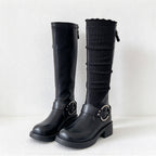 CouldNook Ribbed Slouch Socks - Fine Vertical Texture And Ruffled Edge
