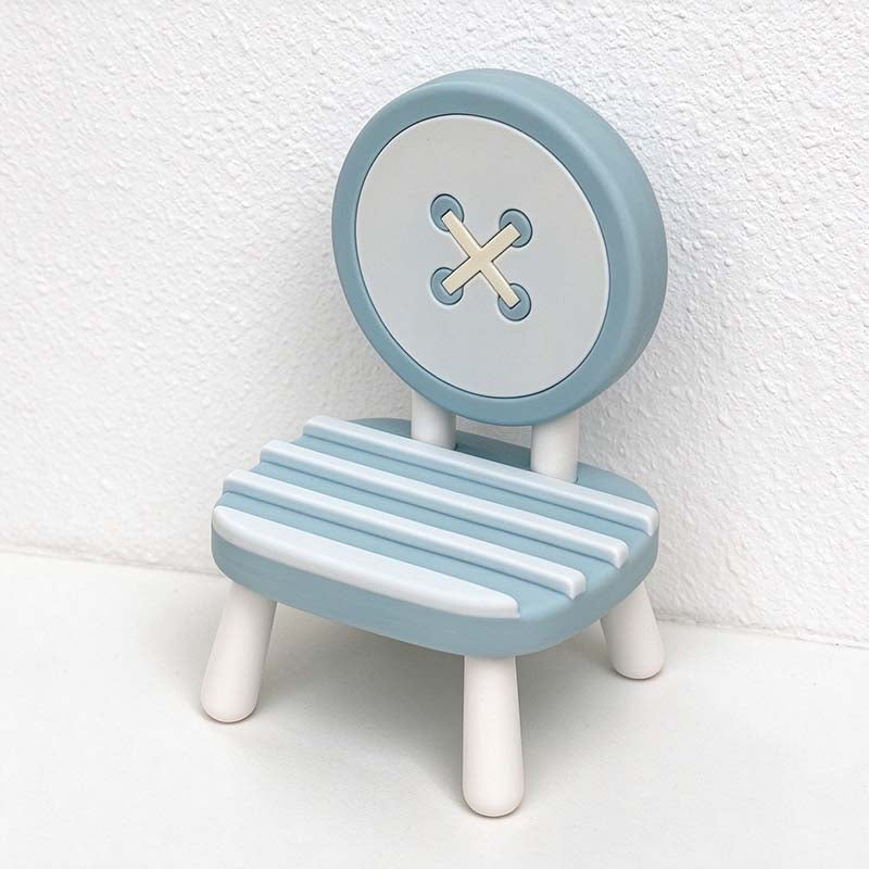 CouldNook Button Chair Phone Stand - Striped Seat