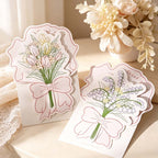CouldNook Bouquet Greeting Card - Floral Insert And Illustrated Ribbon Wrap