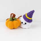 CouldNook Yarn Ghost Hanging Ornament - Pumpkin Pairs and Witch Hats