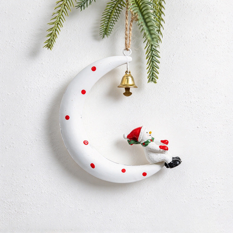 CouldNook Christmas Crescent Ornament - Character Figures and Suspended Bells