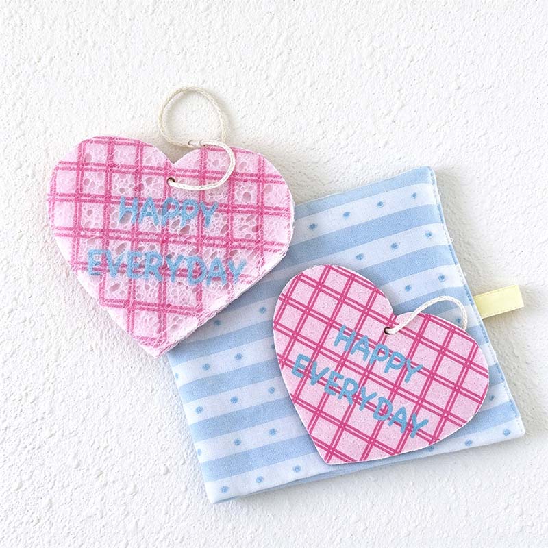 CouldNook Heart Dishwashing Sponge - Printed Messages And Included Hanging Cord